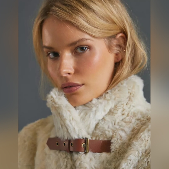 Anthropologie Faux Fur Sigrid Teddy Jacket - Picture 2 of 9